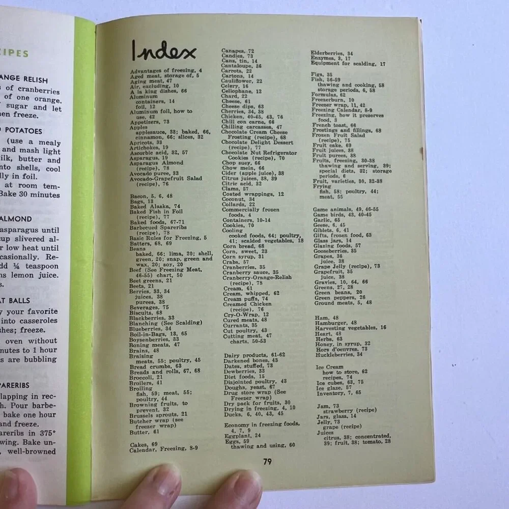 Vintage 1963 Cookbook Freezing Foods at Home Paperback